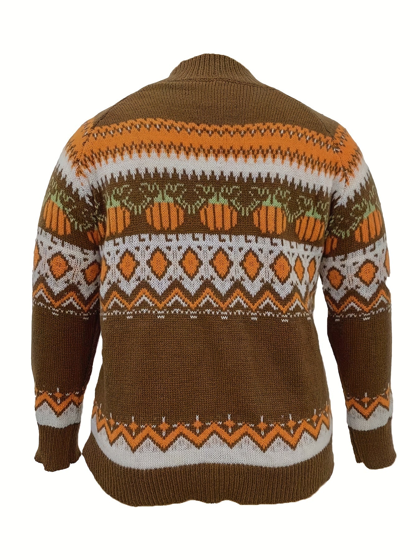 Colorblock Geometric Print Sweater