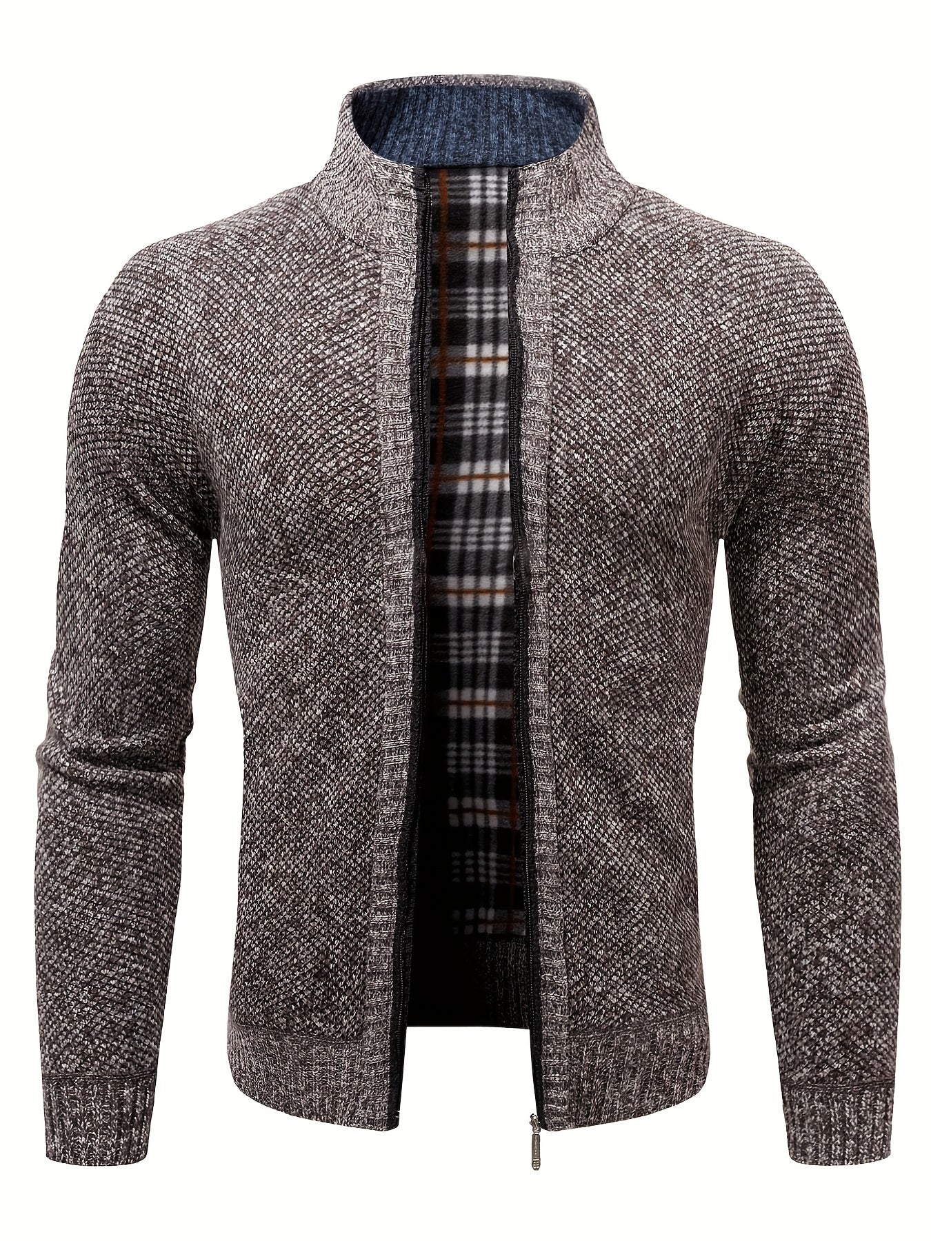 Men's Winter Knit Zip Up Cardigan Thick Warm Coat
