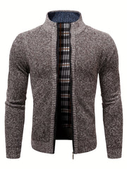 Men's Winter Knit Zip Up Cardigan Thick Warm Coat