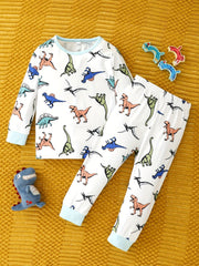 Boys Dinos Pajamas Set Long Sleeves Tops & Bottoms Comfort Cozy