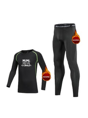 2pcs Kids Fleece Compression Sets High Elastic Thermal Bottoms