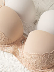 3pcs Lace Push Up Bras Comfy & Breathable Women's Lingerie