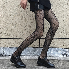Spider Web Pattern Fishnet Tights High Waist Mesh Pantyhose