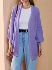 Casual Sweater Women's Plus Knit Cardigan