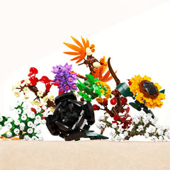 Building Blocks Bouquet Model Rose Sunflower Eternal Flowers Gift