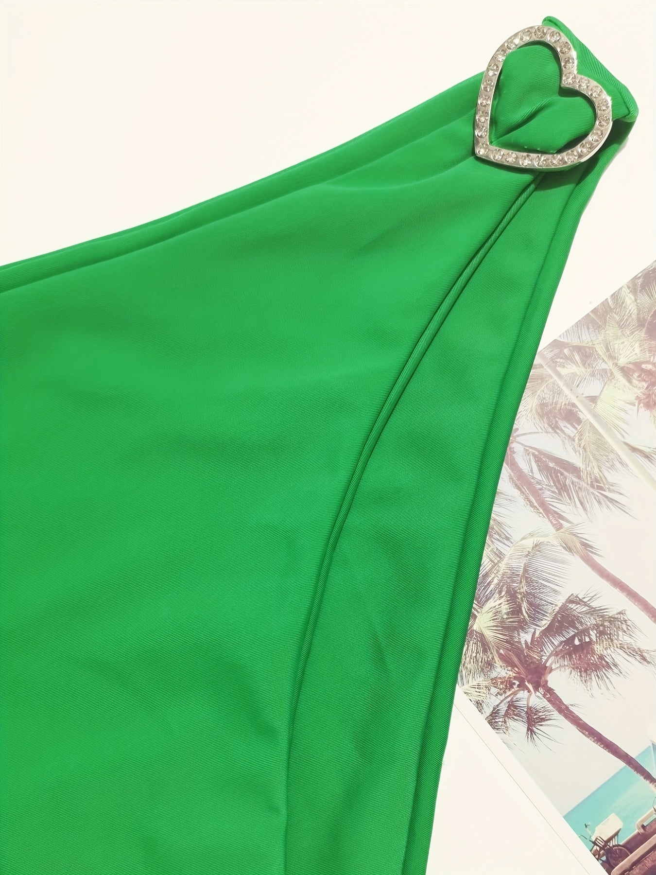 Solid Heart Ring Halter Neck Bikini Set