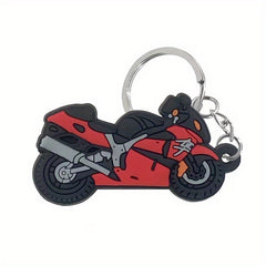 Cartoon Motorcycle Keychain PVC Key Ring Holder Women Trinkets Accessories