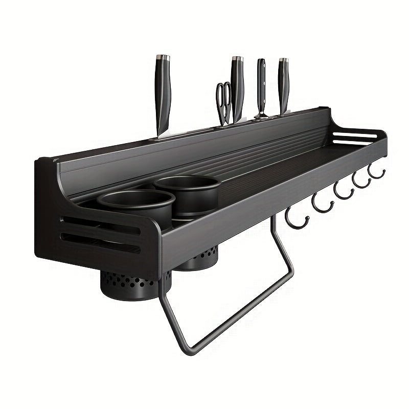 Kitchen Storage Rack Wall-mounted Aluminum Chopsticks Rack