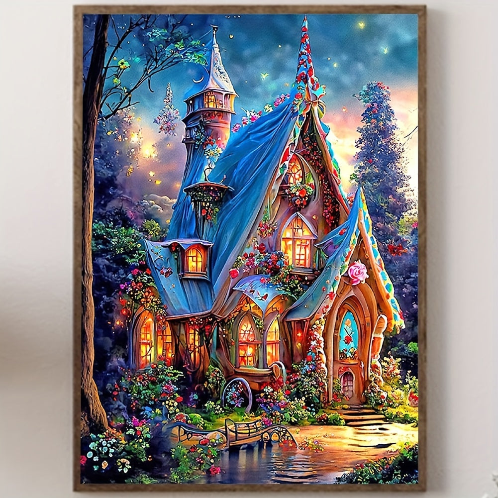 DIY 5D Diamond Painting Set Castle Flower Grass 30x40cm Frameless