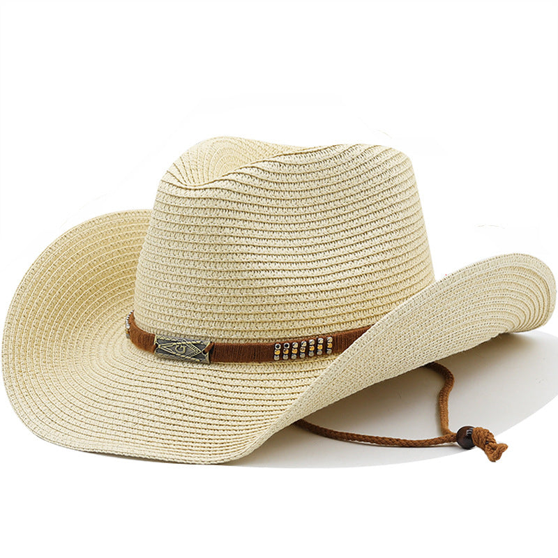 Summer Western Cowboy Straw Hat Sun Hat for Women Men