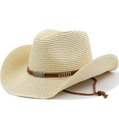 Summer Western Cowboy Straw Hat Sun Hat for Women Men