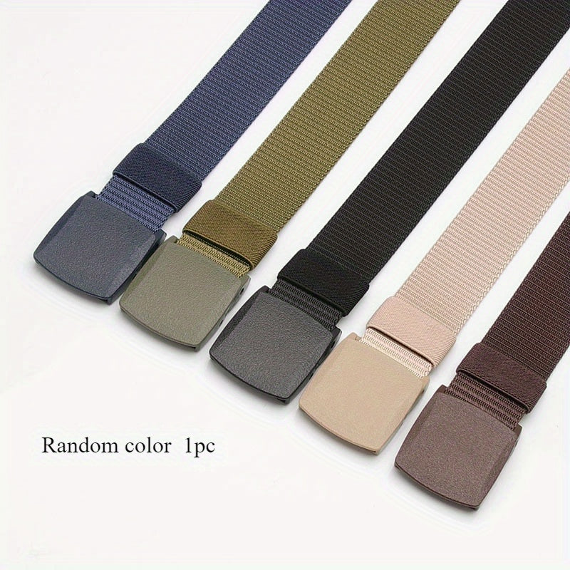 Nylon Belt with Smooth Buckle, Durable & Comfort Fit, Casual & Outdoor Wear