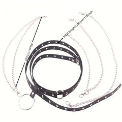 Punk Ring Linked Body Harness Waist Belt Adjustable