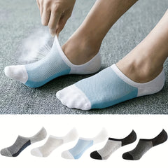 Men's Solid Liner Anklets Socks for Outdoor - 5 Pack