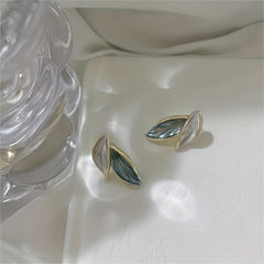 2pcs Leaf Shape Stud Earrings Sweet Earrings For Girls Kids
