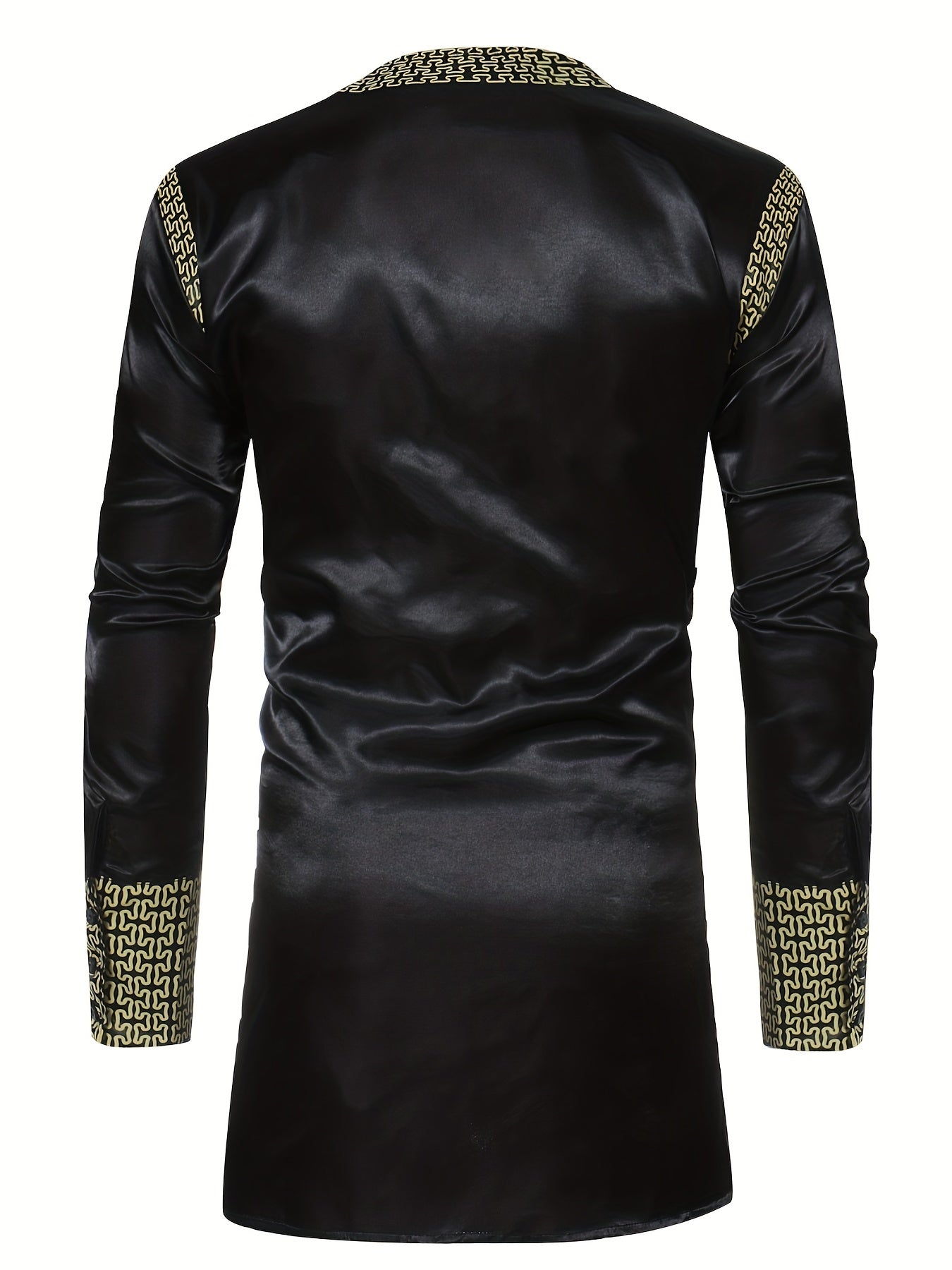 Men's African Dashiki Shirt Long Sleeve Crew Neck Print