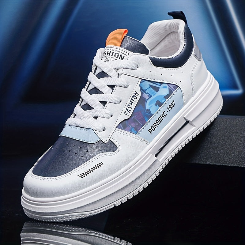 Men's Alphabet Detail Skate Shoes Wear resistant Non Slip Casual Shoes