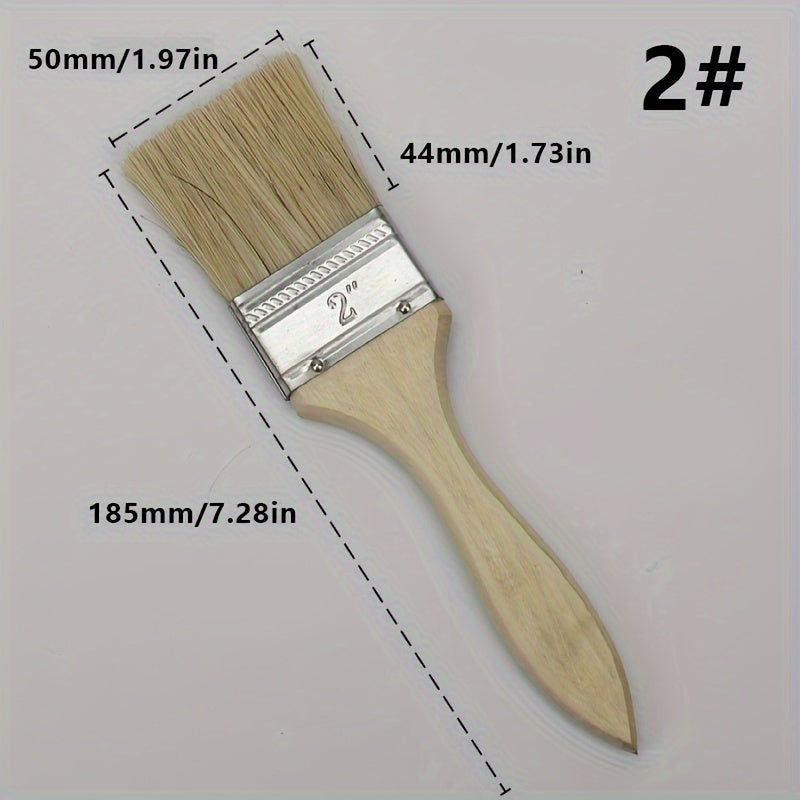 Wooden Handle Hair Brush Thickened Paint Brush Household Tool Brown Brush