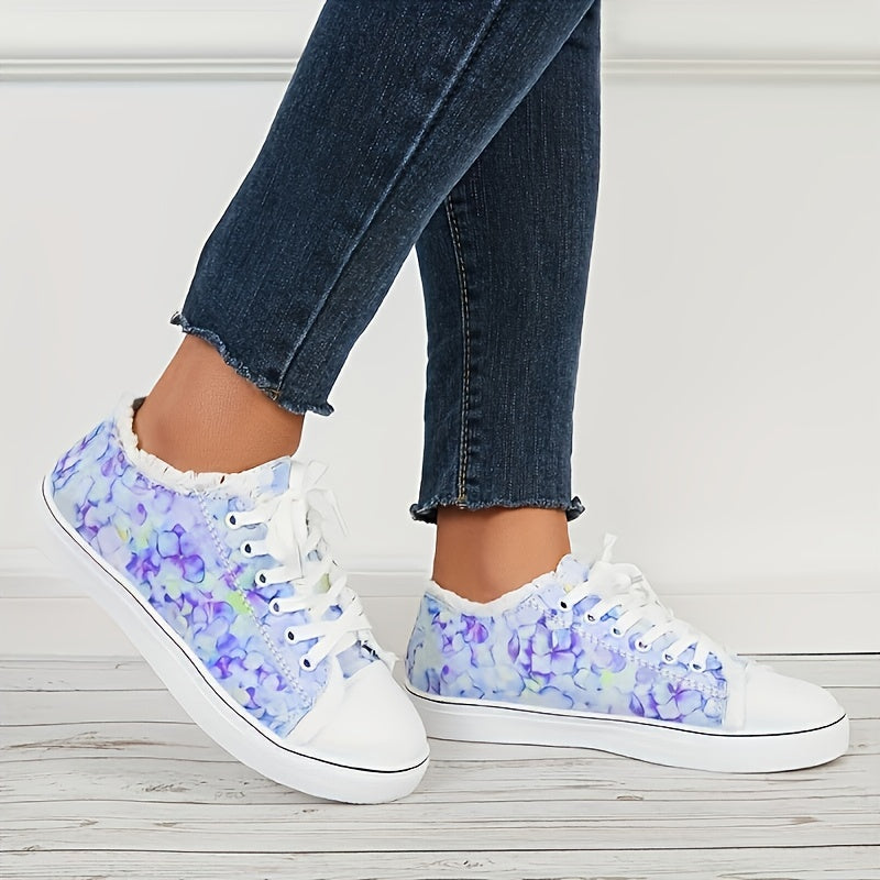Women's Floral Printed Low Top Sport Shoes Lightweight