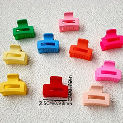 6pcs Small Hollow Square Claw Clips Girls Hair Accessories