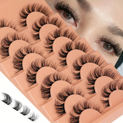 7 Pairs Natural Eyelashes Cluster Extensions 6-15mm Mixed Length False Eyelashes
