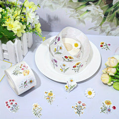 200pcs Wildflower Stickers Colorful Floral Paper Decals Self Adhesive