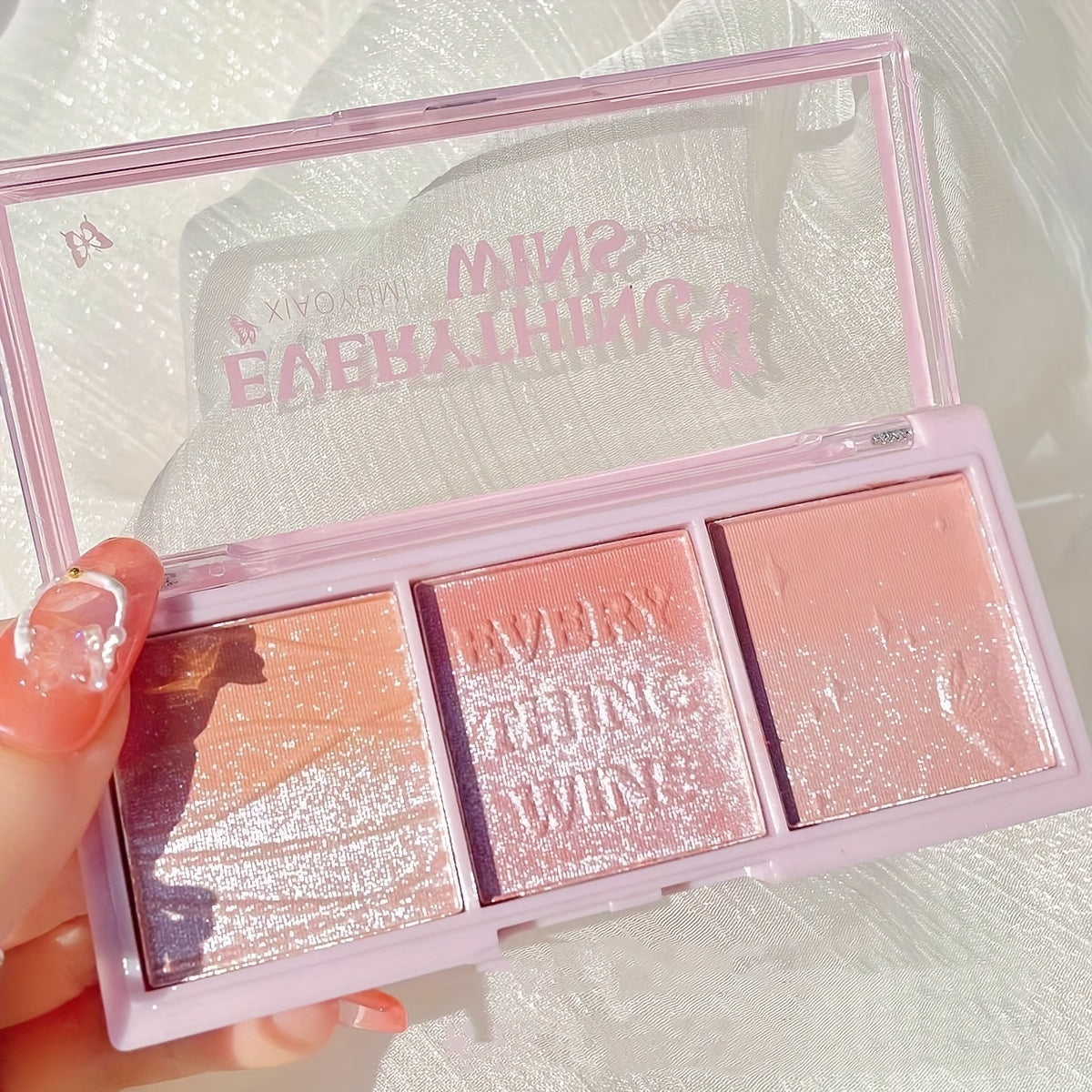 Secret Garden Tri Blush Eye Shadow Rose Milk Natural Matte Makeup