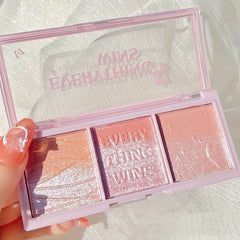 Secret Garden Tri Blush Eye Shadow Rose Milk Natural Matte Makeup