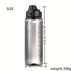 1000ml Portable Water Bottle Flip Top Bottle with Scale for Outdoor Travel