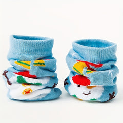 Christmas Socks For Kids Cartoon Snowman Tree Pattern Holiday Socks Boys Girls