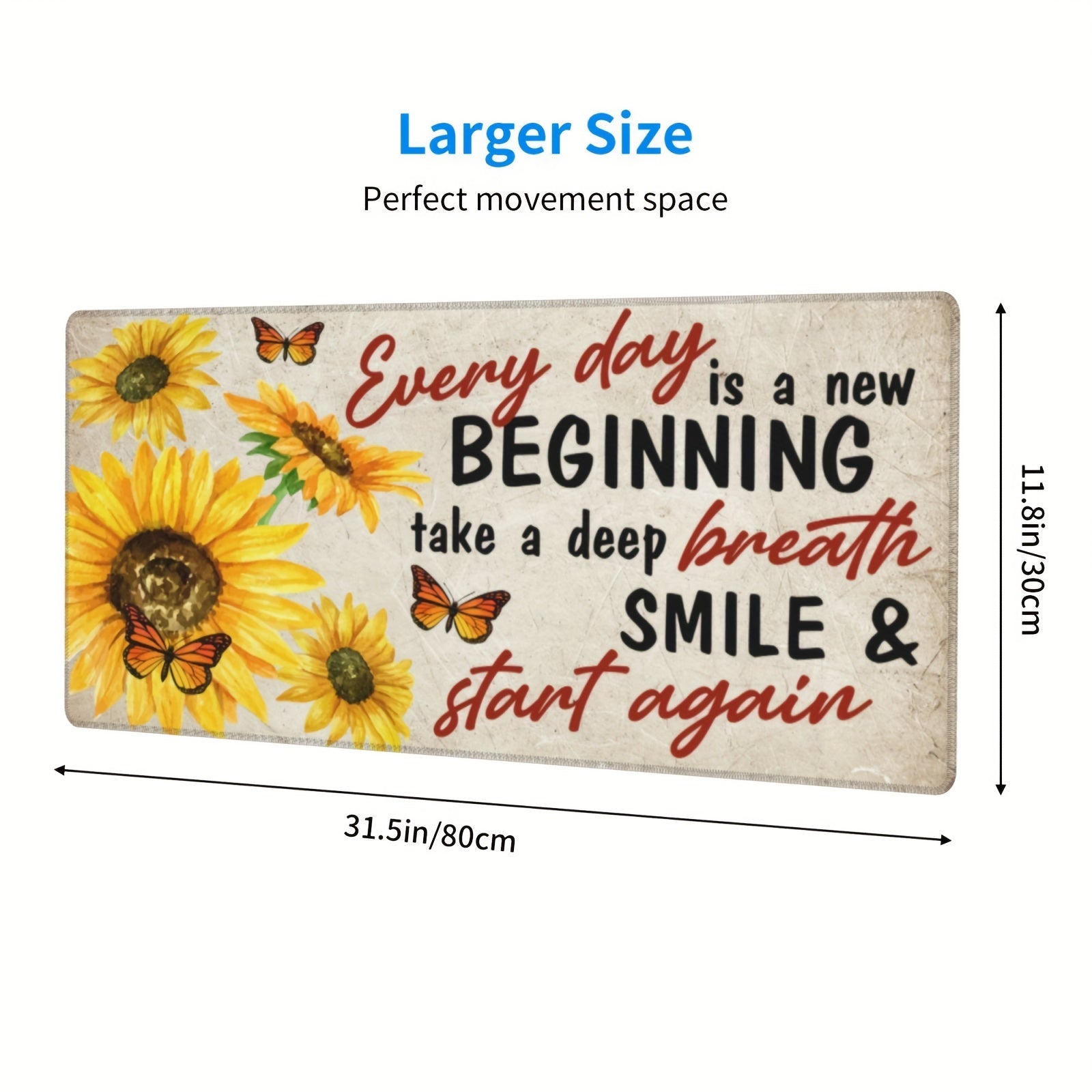 Large Desk Mat Mouse Pad 29.97x80.01cm Non-Slip Base