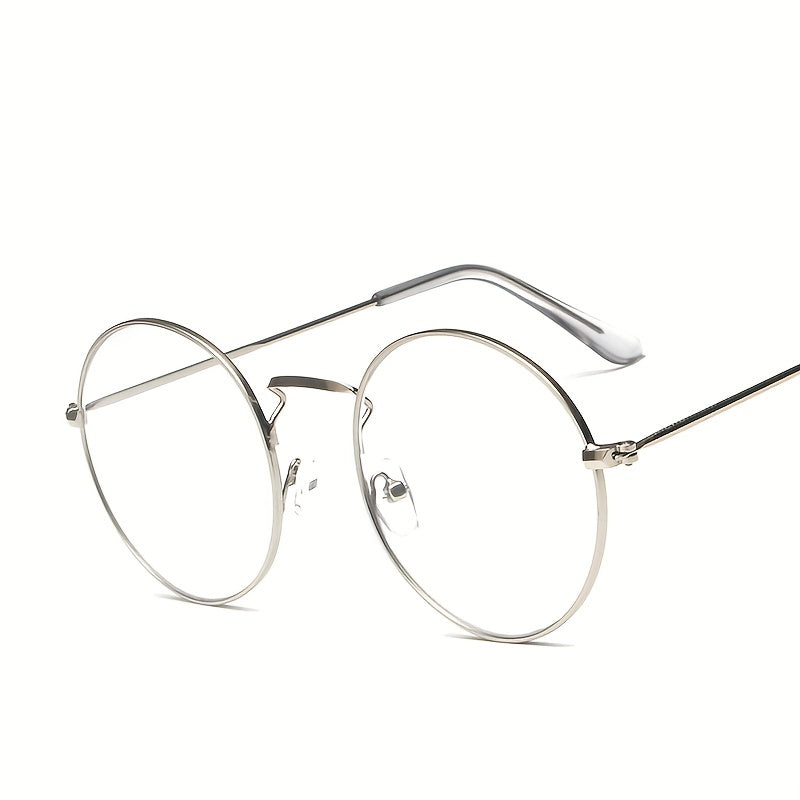 Men's Round Metal Flat Mirror Sunglasses