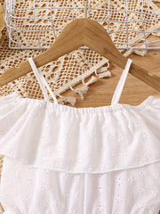 Girls Lace Off Shoulder Jumpsuit for Summer Holiday Party
