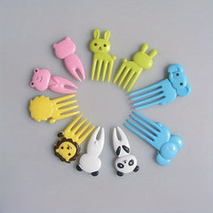 10pcs Animal Fruit Fork Set Christmas Party Snack Cake Dessert Food Fork