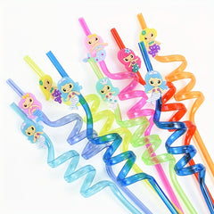 8 Magical Mermaid Drinking Straws for Kids' Parties