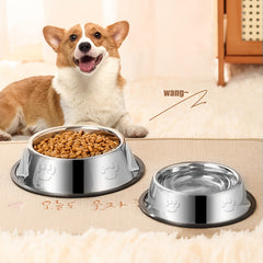 Stainless Steel Dog Feeder Bowl - Non Spill Non slip Dog Food Bowl
