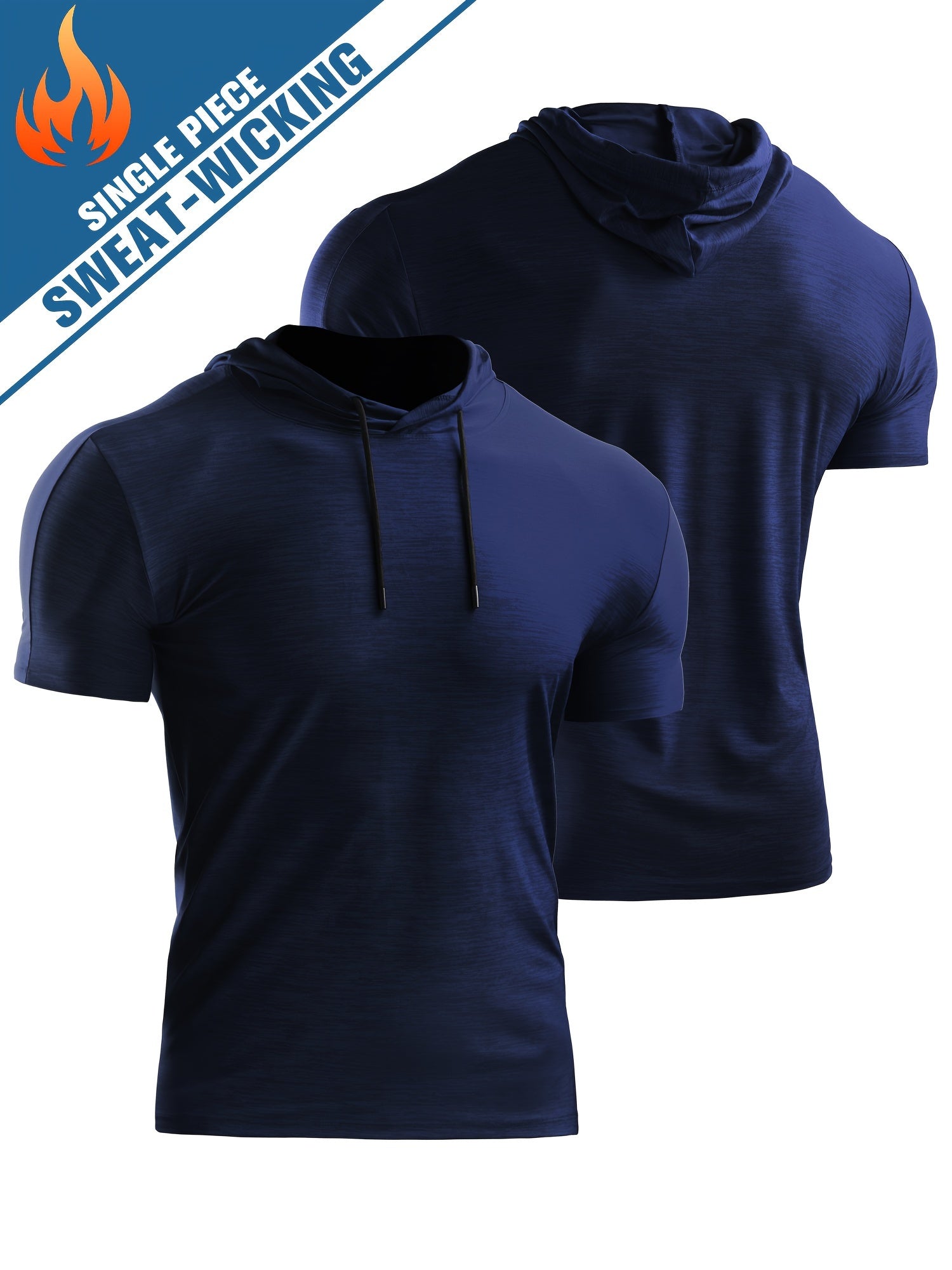 Men's Short Sleeve Hooded Sport Shirt for Fitness Training