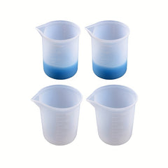 5pcs Silicone Measuring Cup Set Clear Graduated Epoxy Split Cup Art Kitche