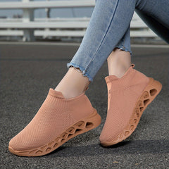 Women's Breathable Knit Sneakers Lightweight Slip On Shoes
