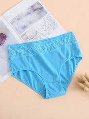 5 Pack Plus Size Lace Midi Stretch Comfort Briefs Set