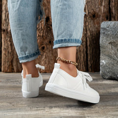 Women's Lace Up Comfortable Flat Shoes Solid Walking Shoes