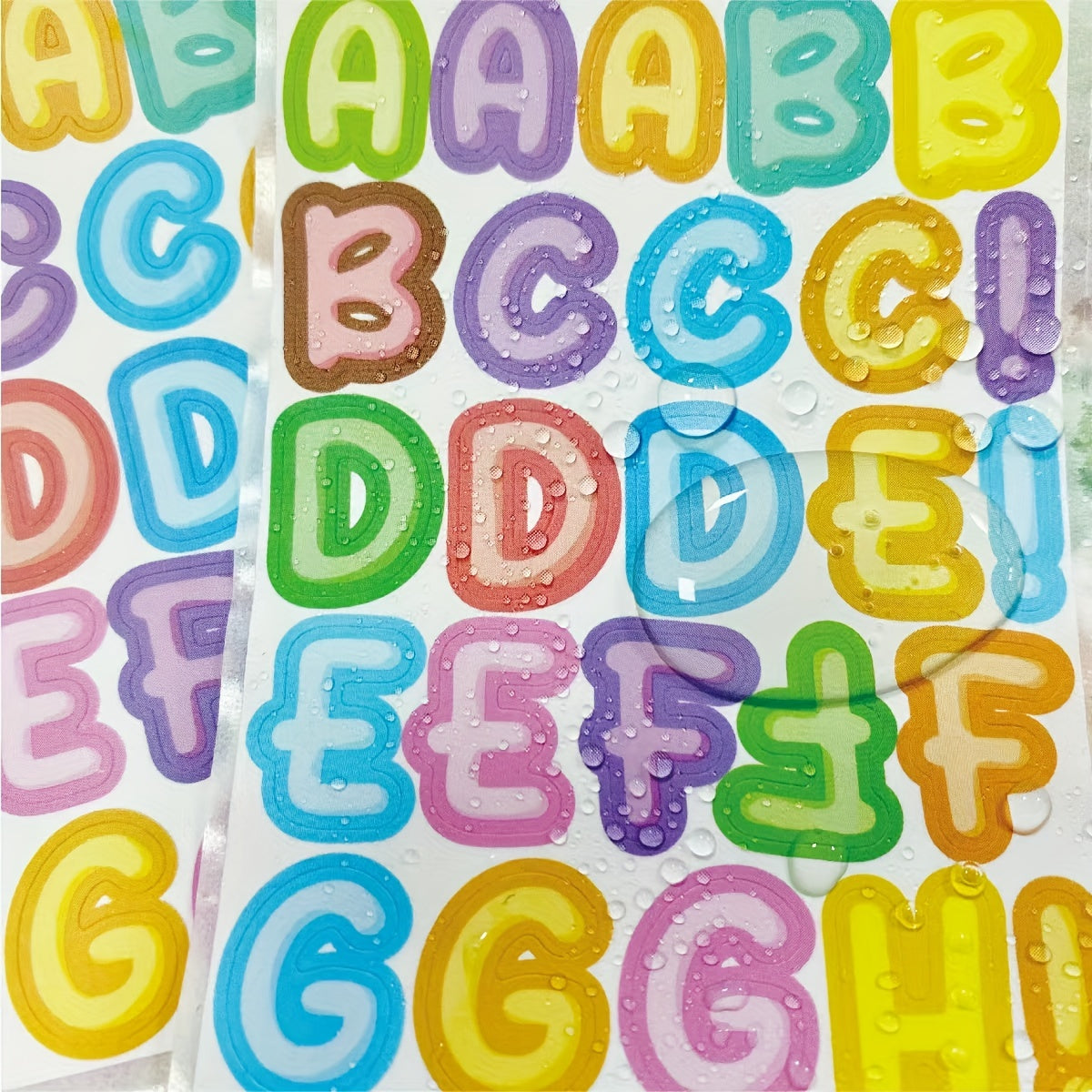 Colorful English Letter Sticker for DIY Cup Lunch Box Waterproof Sticker