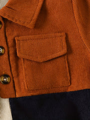 2pcs Toddler Boys Corduroy Shirt & Pants Set Kids Clothes