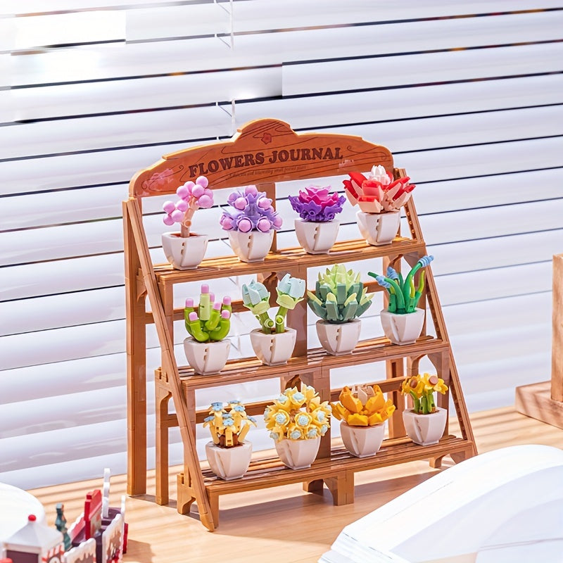 Eternal Flower Building Blocks Potted Succulent Mini DIY Model Toys