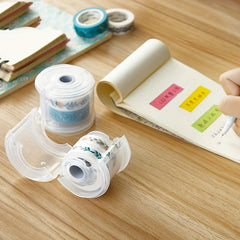 Transparent Circular Tape Storage Box Cutter Office Supplies