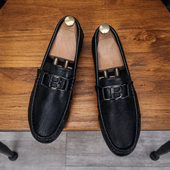 Men's Letter Decor Loafer Shoes Non-slip Driving Shoes