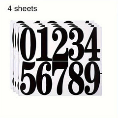 4 Sheets Large Waterproof Number Stickers Labels