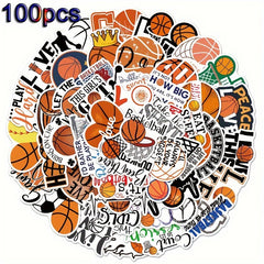 100 Basketball Stickers Vinyl Waterproof Decals for Water Bottle Laptop