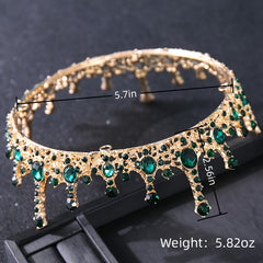 Bronze Baroque Queen Crown Vintage Princess Tiara Crystal Wedding