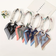 Vintage Carriage Print Satin Square Scarf Bandana Neckerchief Head Wrap